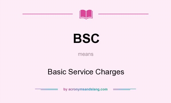What does BSC mean? It stands for Basic Service Charges