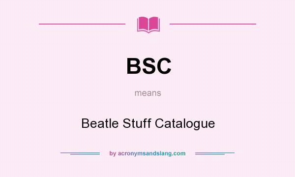 What does BSC mean? It stands for Beatle Stuff Catalogue