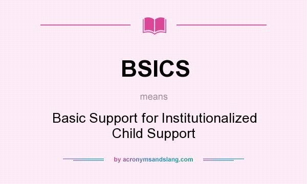 What does BSICS mean? It stands for Basic Support for Institutionalized Child Support