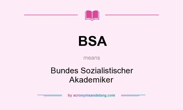What does BSA mean? It stands for Bundes Sozialistischer Akademiker