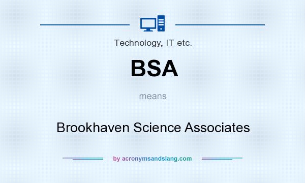 What does BSA mean? It stands for Brookhaven Science Associates