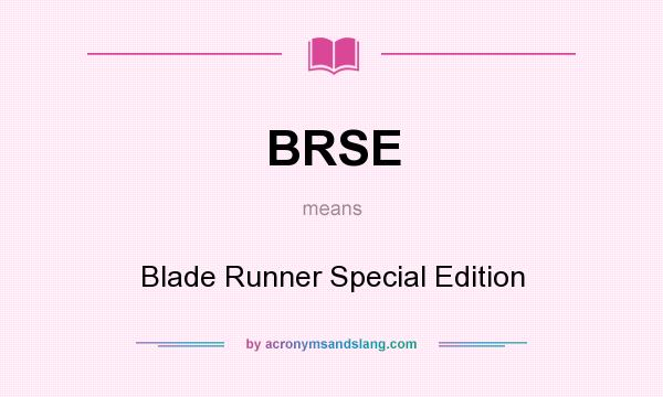 What does BRSE mean? It stands for Blade Runner Special Edition