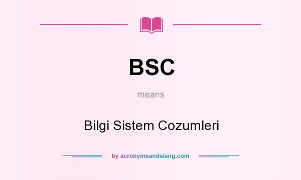 What does BSC mean? It stands for Bilgi Sistem Cozumleri