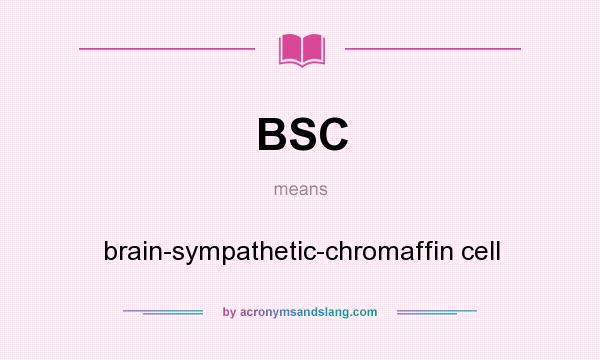 What does BSC mean? It stands for brain-sympathetic-chromaffin cell