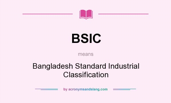 What does BSIC mean? It stands for Bangladesh Standard Industrial Classification