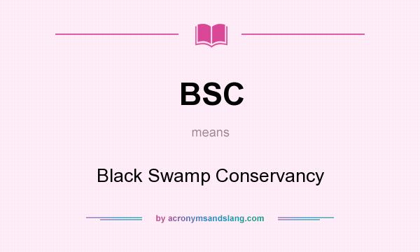 What does BSC mean? It stands for Black Swamp Conservancy
