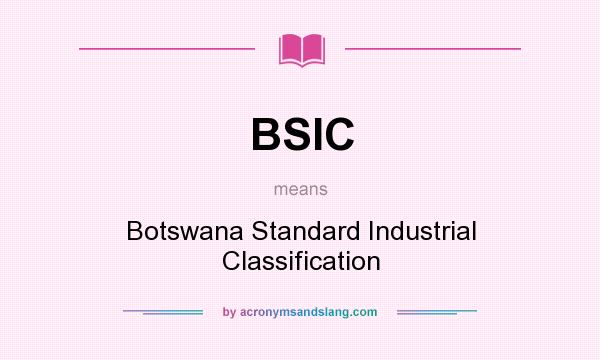 What does BSIC mean? It stands for Botswana Standard Industrial Classification