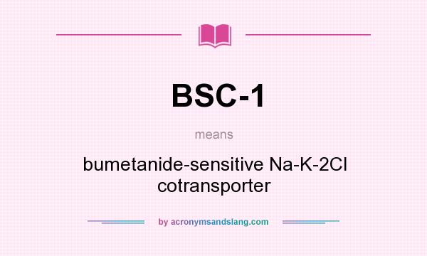 What does BSC-1 mean? It stands for bumetanide-sensitive Na-K-2Cl cotransporter