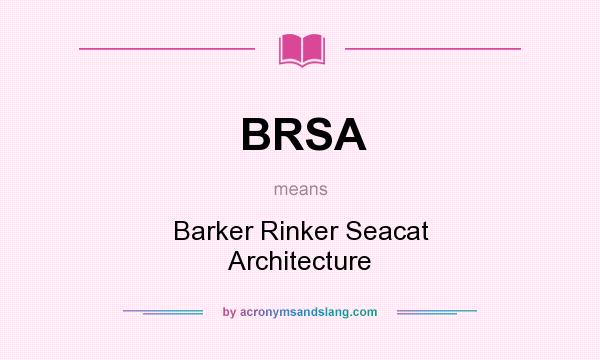What does BRSA mean? It stands for Barker Rinker Seacat Architecture