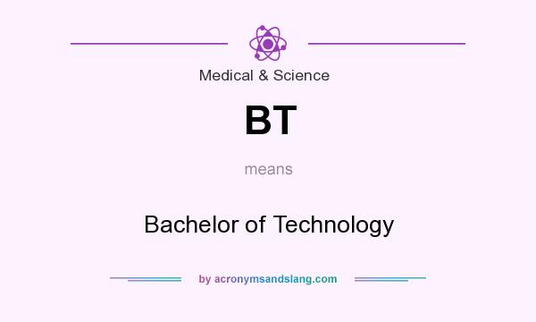 What does BT mean? It stands for Bachelor of Technology
