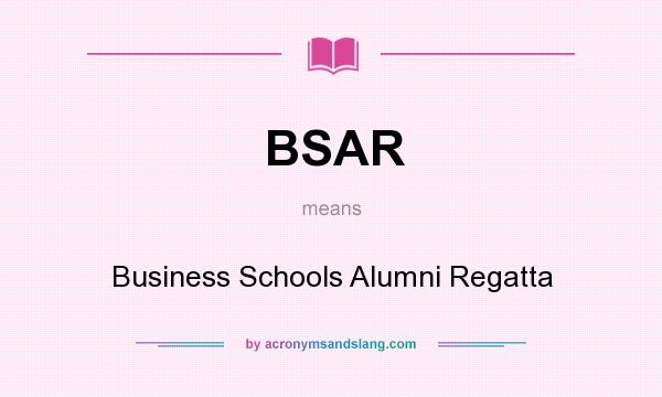 What does BSAR mean? It stands for Business Schools Alumni Regatta