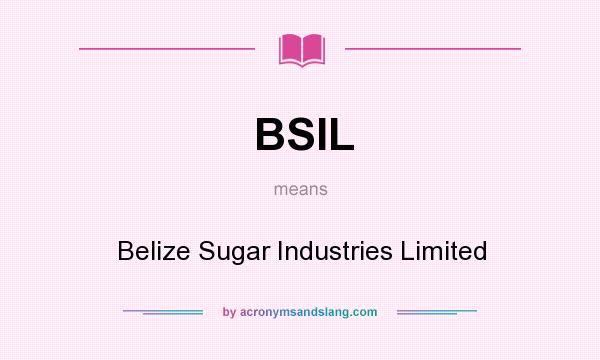 What does BSIL mean? It stands for Belize Sugar Industries Limited