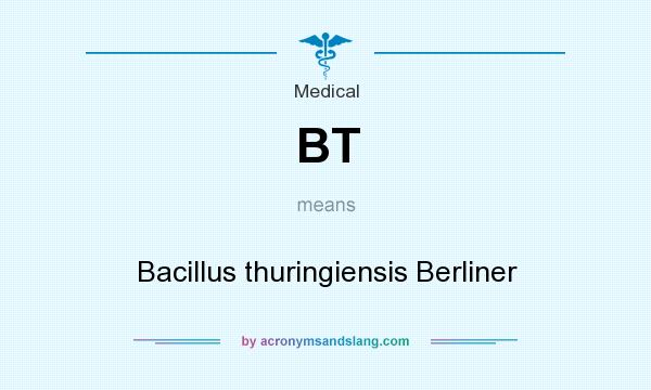 What does BT mean? It stands for Bacillus thuringiensis Berliner