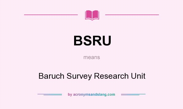 What does BSRU mean? It stands for Baruch Survey Research Unit