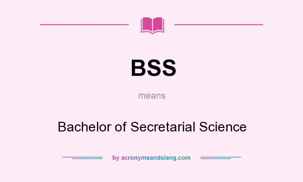 What does BSS mean? It stands for Bachelor of Secretarial Science
