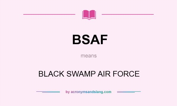 What does BSAF mean? It stands for BLACK SWAMP AIR FORCE