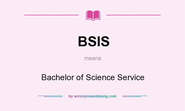 What does BSIS mean? It stands for Bachelor of Science Service