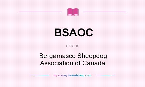 What does BSAOC mean? It stands for Bergamasco Sheepdog Association of Canada