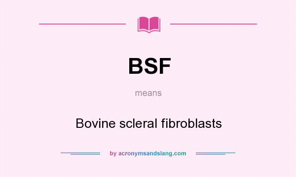 What does BSF mean? It stands for Bovine scleral fibroblasts