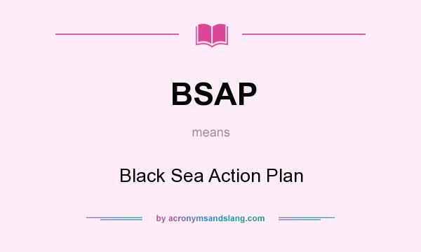 What does BSAP mean? It stands for Black Sea Action Plan