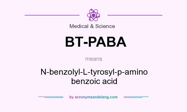 What does BT-PABA mean? It stands for N-benzolyl-L-tyrosyl-p-amino benzoic acid