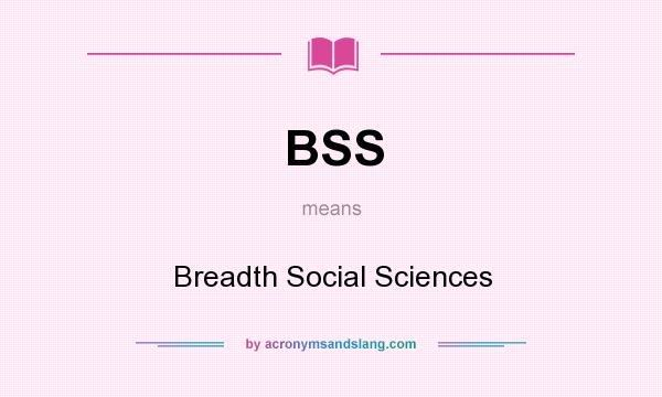 What does BSS mean? It stands for Breadth Social Sciences