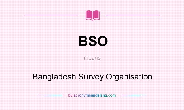 What does BSO mean? It stands for Bangladesh Survey Organisation