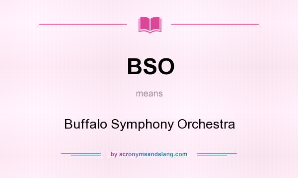What does BSO mean? It stands for Buffalo Symphony Orchestra