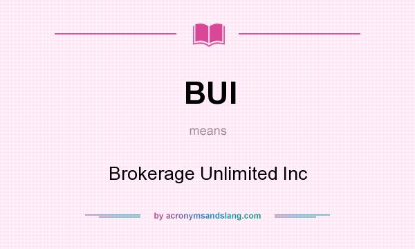 What does BUI mean? It stands for Brokerage Unlimited Inc
