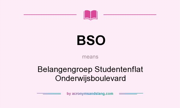 What does BSO mean? It stands for Belangengroep Studentenflat Onderwijsboulevard