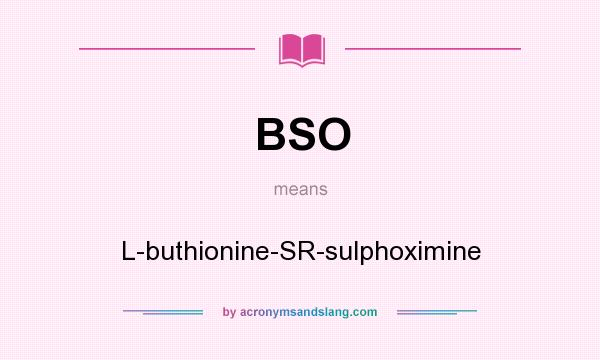 What does BSO mean? It stands for L-buthionine-SR-sulphoximine