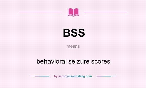 What does BSS mean? It stands for behavioral seizure scores