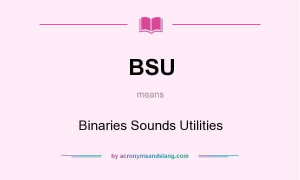 What does BSU mean? It stands for Binaries Sounds Utilities
