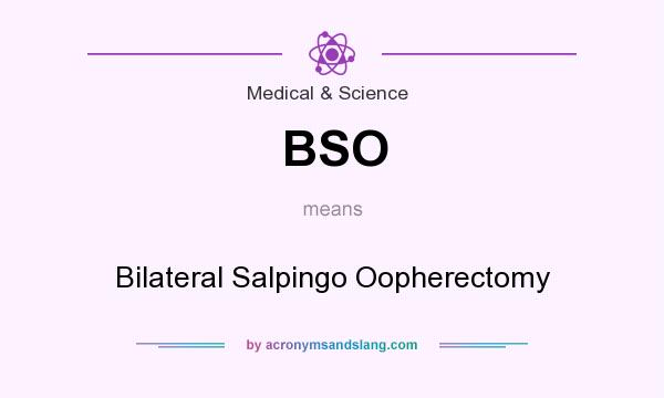 What does BSO mean? It stands for Bilateral Salpingo Oopherectomy