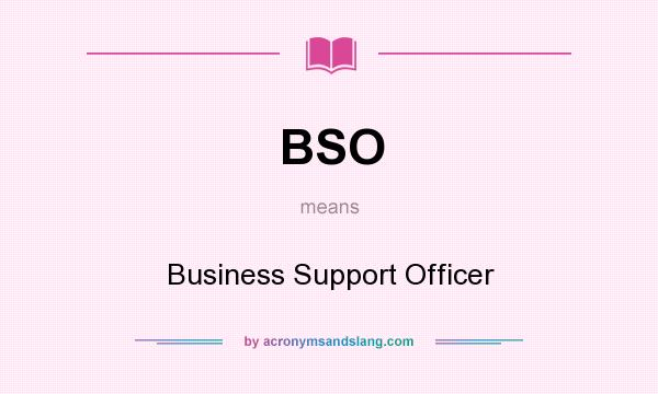 What does BSO mean? It stands for Business Support Officer