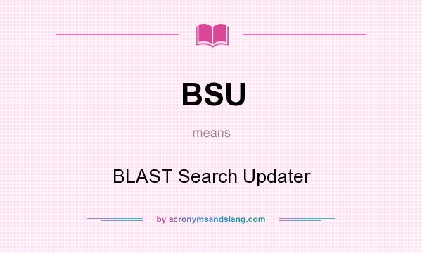 What does BSU mean? It stands for BLAST Search Updater