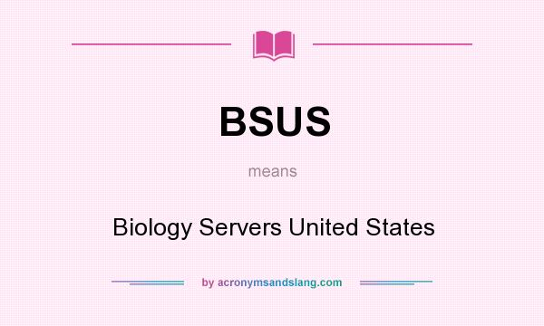 What does BSUS mean? It stands for Biology Servers United States