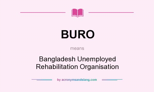 What does BURO mean? It stands for Bangladesh Unemployed Rehabilitation Organisation