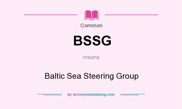 What does BSSG mean? It stands for Baltic Sea Steering Group