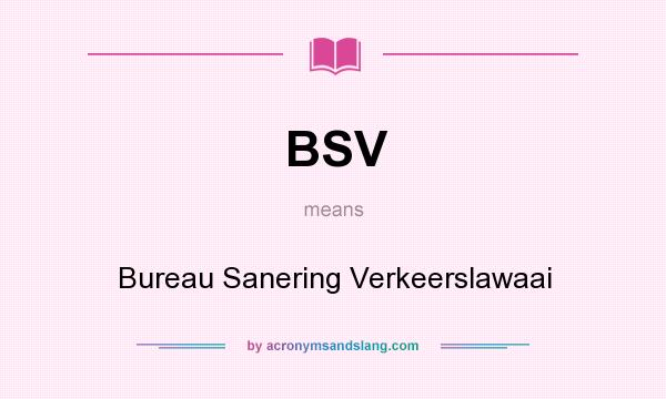 What does BSV mean? It stands for Bureau Sanering Verkeerslawaai