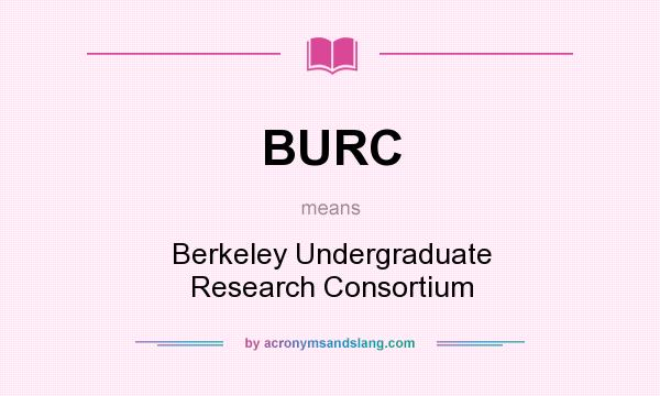 What does BURC mean? It stands for Berkeley Undergraduate Research Consortium