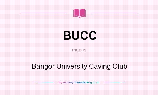 What does BUCC mean? It stands for Bangor University Caving Club