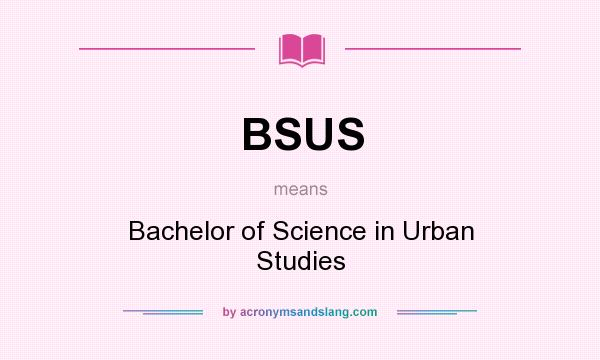 What does BSUS mean? It stands for Bachelor of Science in Urban Studies