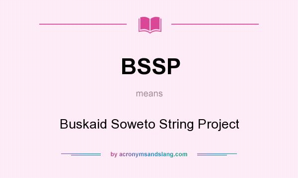 What does BSSP mean? It stands for Buskaid Soweto String Project