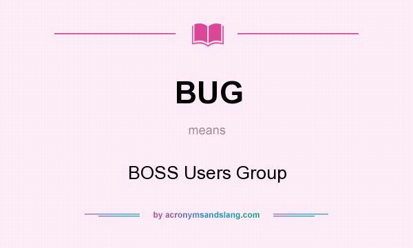 What does BUG mean? It stands for BOSS Users Group