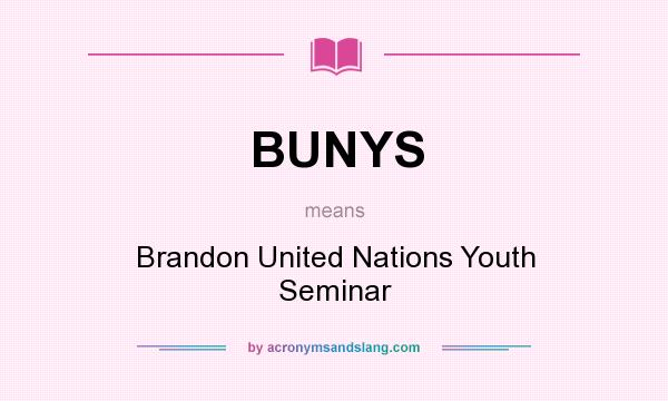 What does BUNYS mean? It stands for Brandon United Nations Youth Seminar