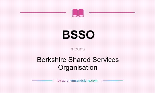 What does BSSO mean? It stands for Berkshire Shared Services Organisation