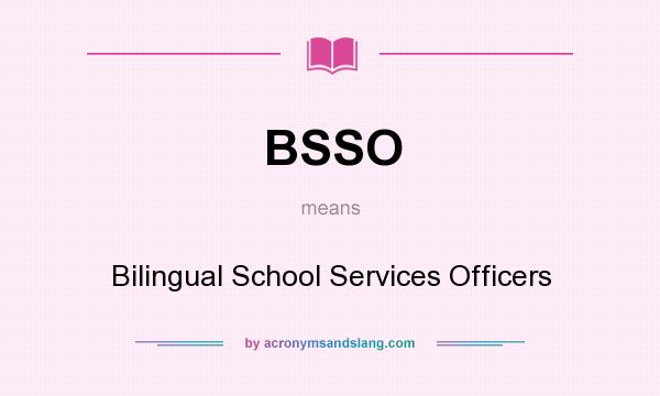 What does BSSO mean? It stands for Bilingual School Services Officers