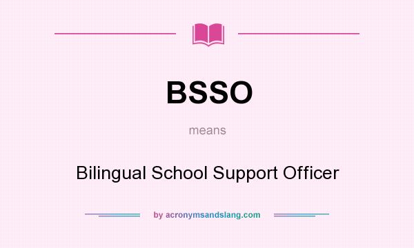 What does BSSO mean? It stands for Bilingual School Support Officer
