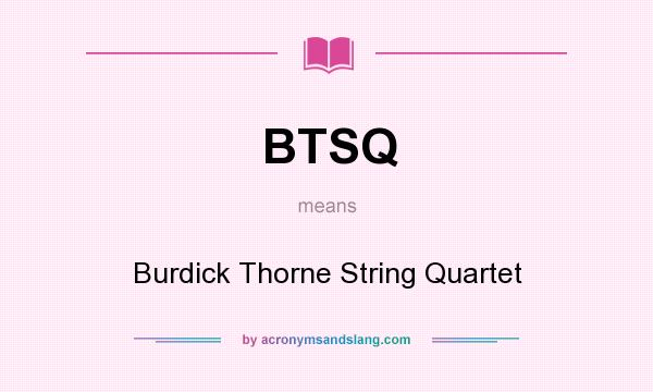 What does BTSQ mean? It stands for Burdick Thorne String Quartet